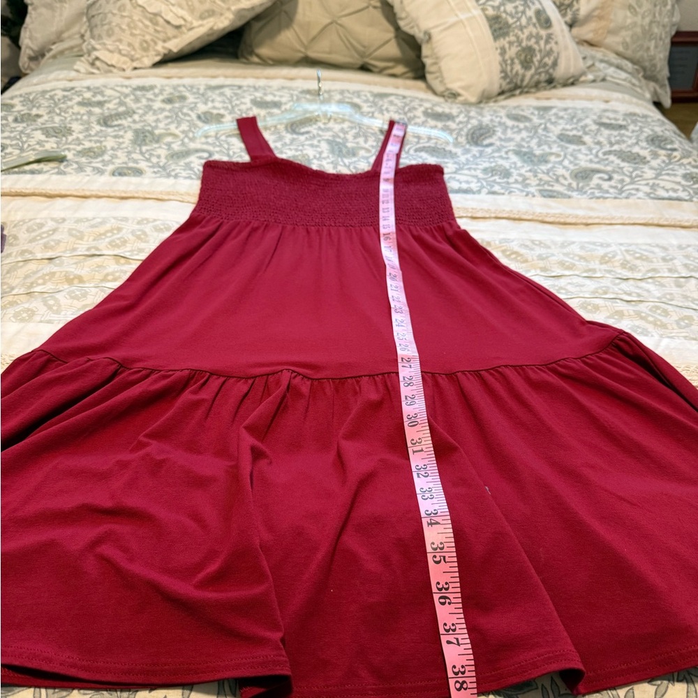 LOFT Burgundy Smocked Dress - Picture 6 of 8